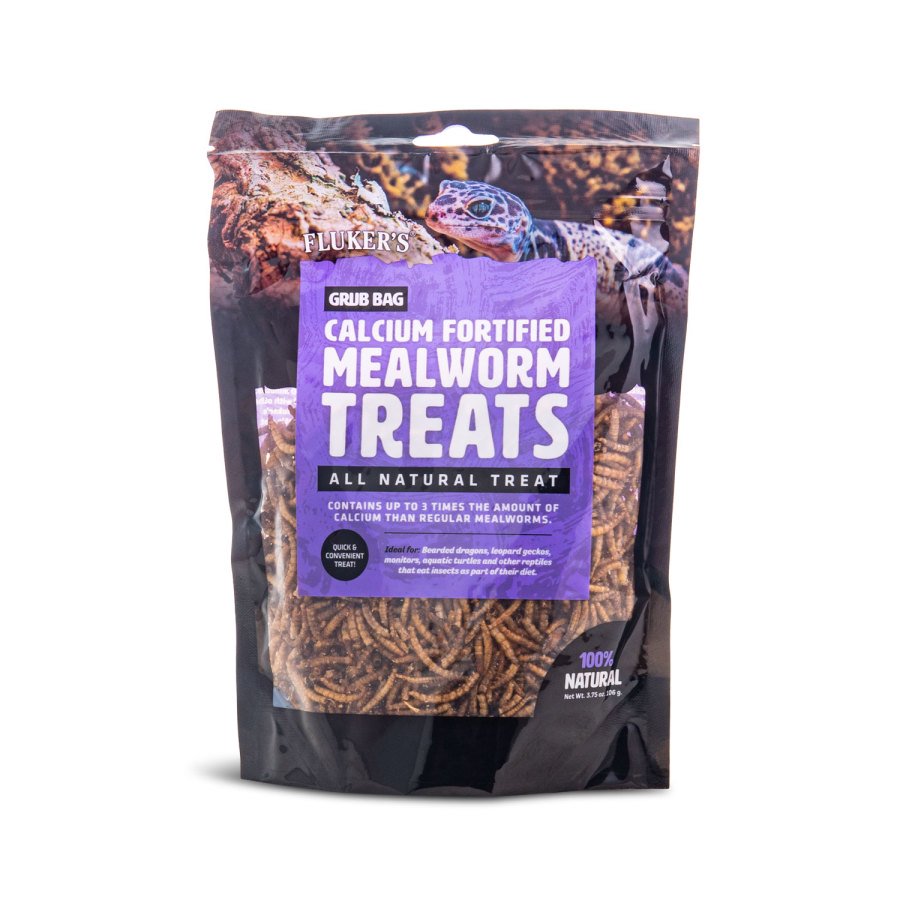 Fluker's Grub Bag Mealworm Calcium Fortified Reptile Treats 3.75 oz, Kwik Pets