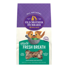 Old Mother Hubbard by Wellness Classic Mother's Solutions Minty Fresh Breath Natural Mini Oven-Baked Biscuits Dog Treats 20-oz