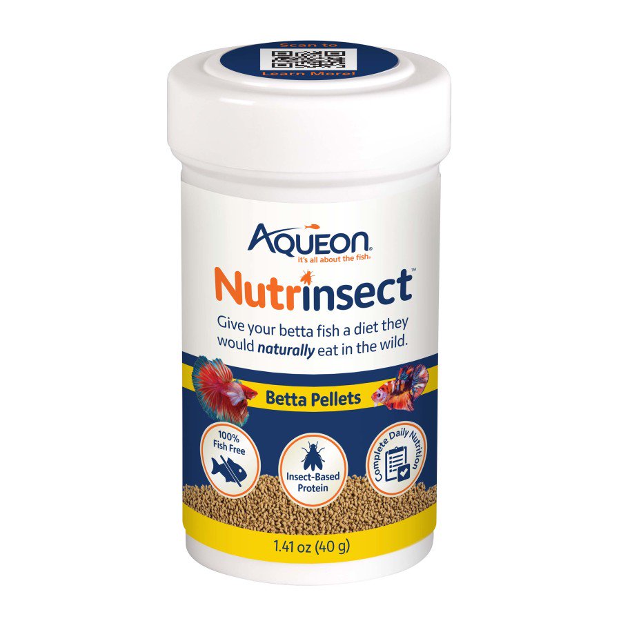 Aqueon Nutrinsect Fish-Free Fish Food Betta Pellets 1.41-oz