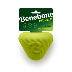 Benebone Natural Rubber Cone Treat Dispensing Dog Toy Green Medium