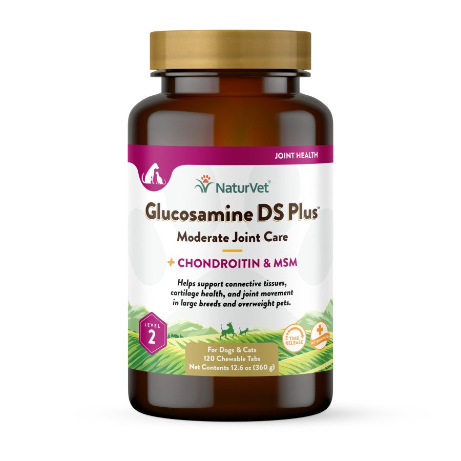 NaturVet Glucosamine-DS Plus Level 2 Time Release Tablets for Dogs & Cats 120 Count 12.6-oz