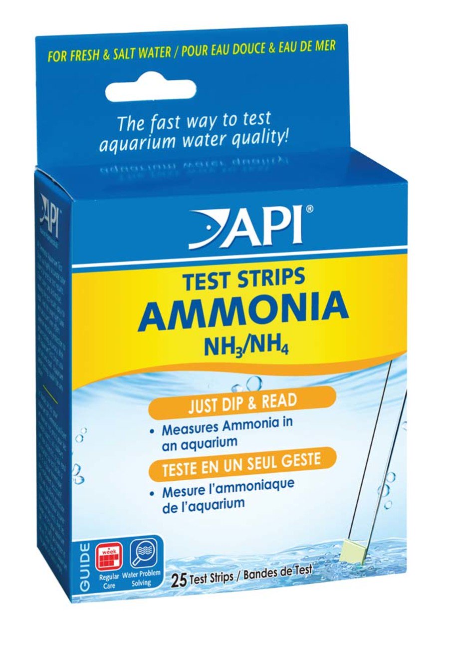 API Ammonia NH3/NH4 Fresh & Salt Water Aquarium Test Strips for Fish 25 Count