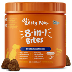 Zesty Paws 8-in-1 Multivitamin Bites Soft Chews for Dogs Chicken 90 Count 11.1-oz