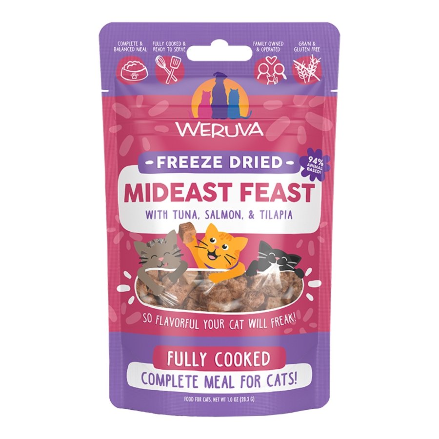Weruva Mideast Feast Grain-Free Freeze Dried Cat Food Tuna, Salmon & Tilapia
