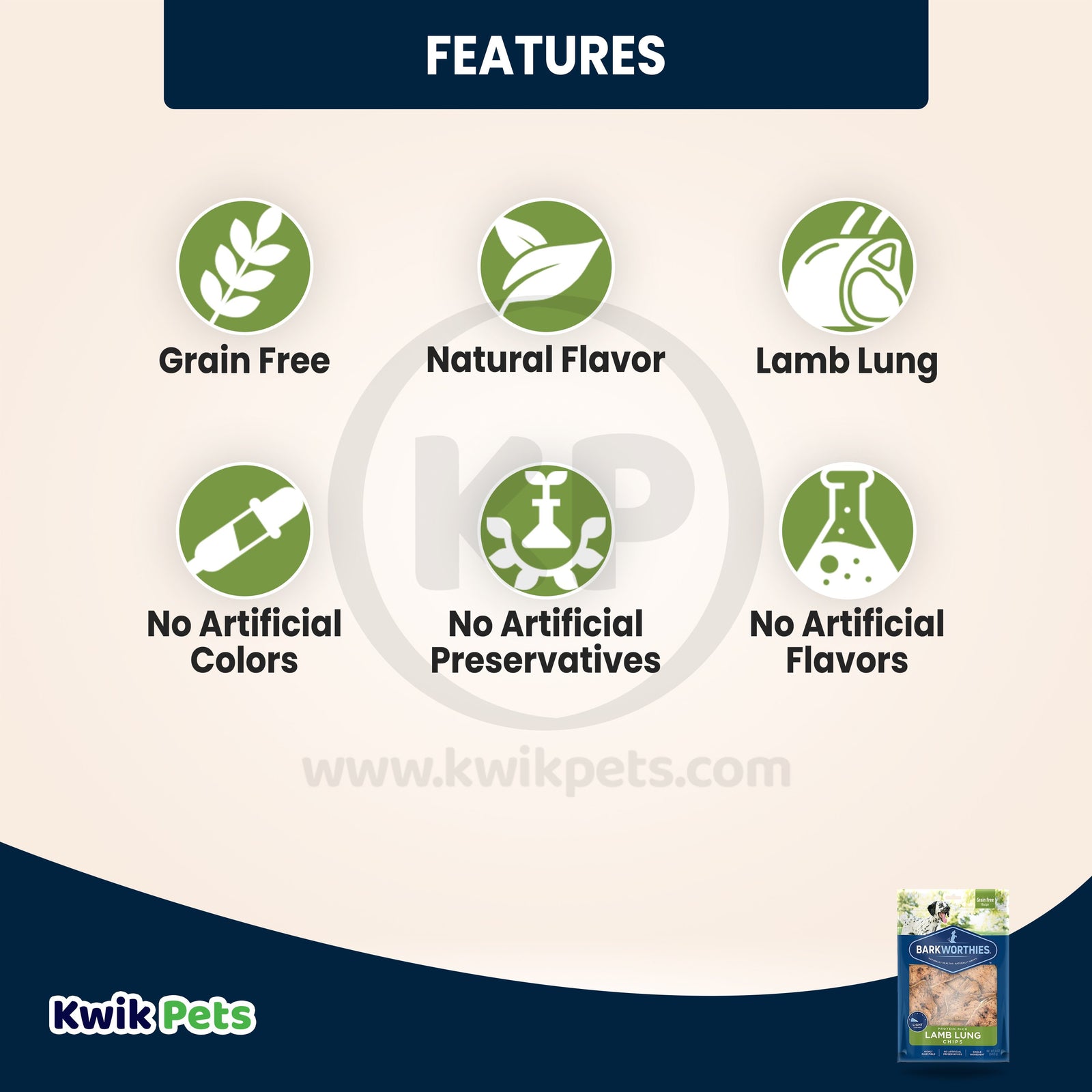 Features of Barkworthies Lamb Lung Chips Dog Chews 12-oz