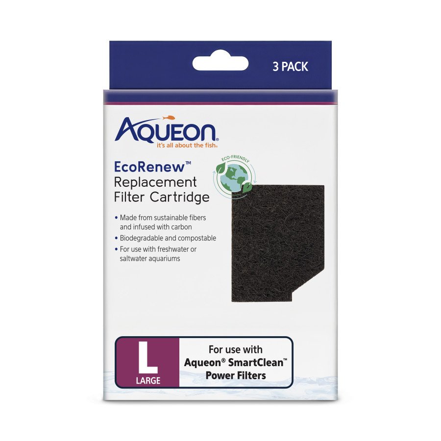 Aqueon EcoRenew Replacement Aquarium Filter Cartridges Large 3 Count, Kwik Pets