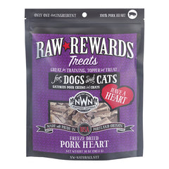 Northwest Naturals Raw Rewards Freeze Dried Dog & Cat Treats Pork Heart 10-oz