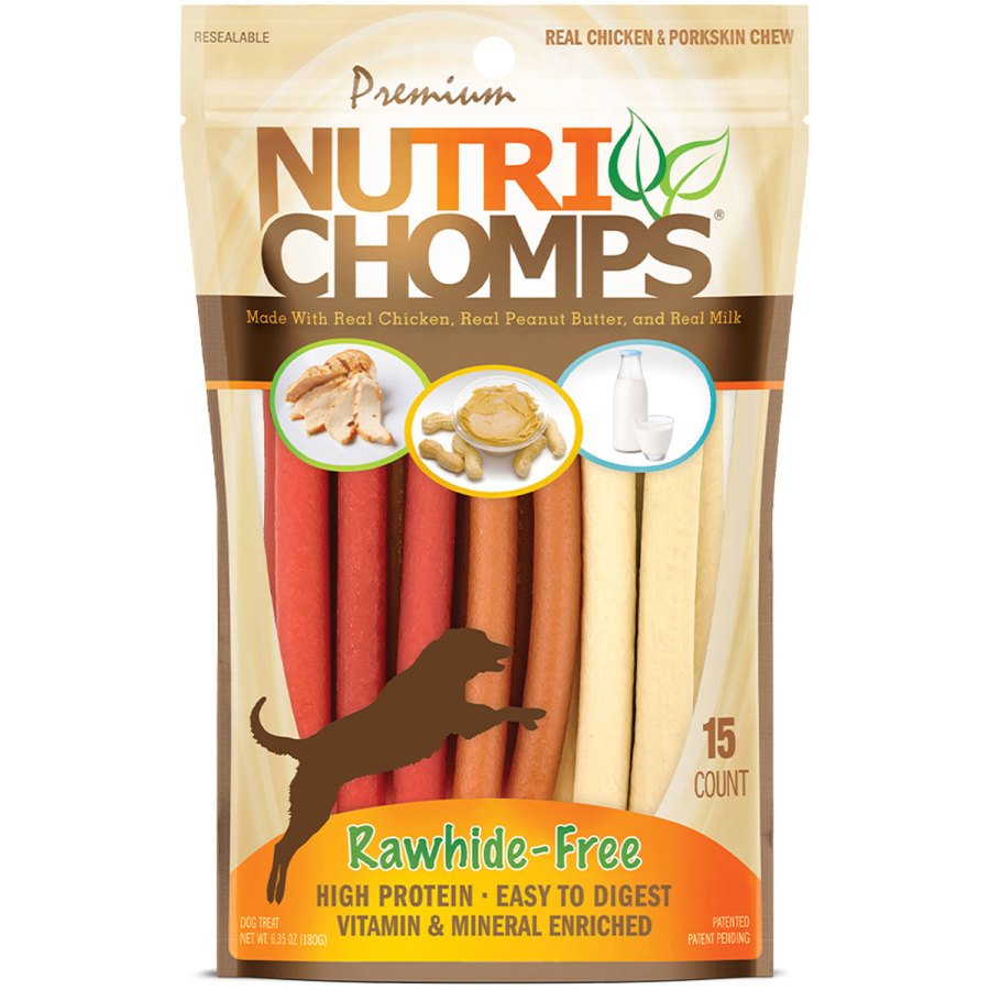 Scott Pet Premium Nutri Chomps Dog Treats Assorted Flavor Wrapped 15 Count 5-in, Kwik Pets