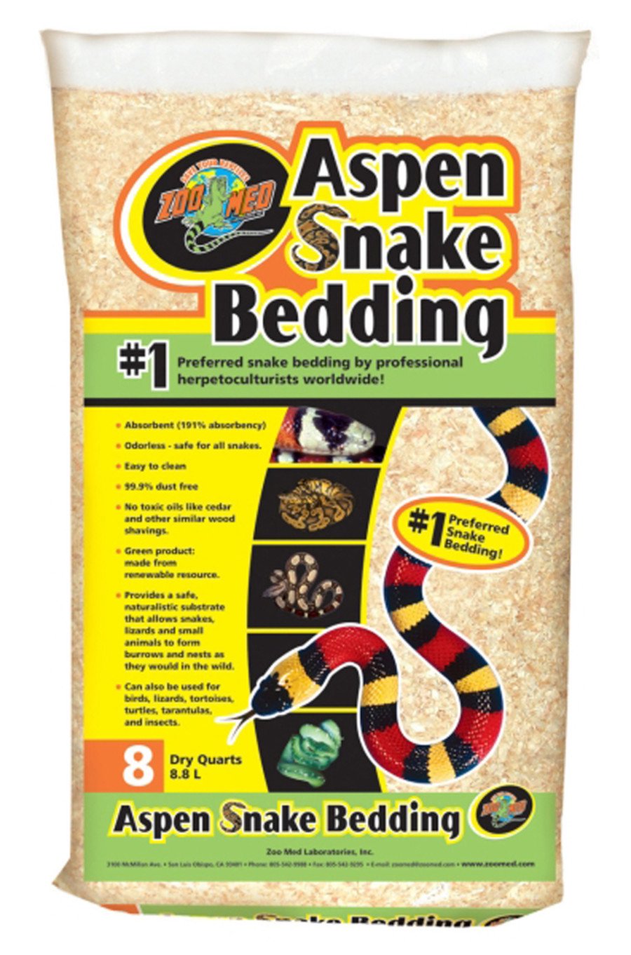 Zoo Med Aspen Snake Bedding Tan 8-Quarts