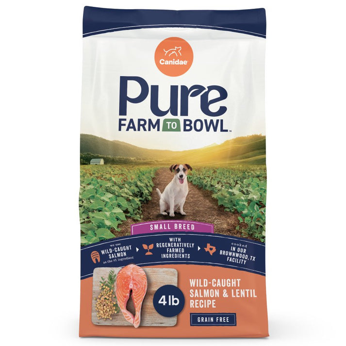 Canidae Pure Farm to Bowl Small Breed Adult Dry Dog Food Wild-Caught Salmon & Lentil 4-lb