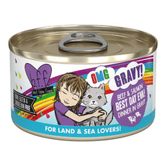 Weruva B.F.F. OMG Beef & Salmon Best Day Eva! Dinner in Gravy Wet Cat Food 2.8-oz