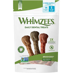 Whimzees Brushzees Natural Dental Dog Treats Small 14 Count 7.4-oz
