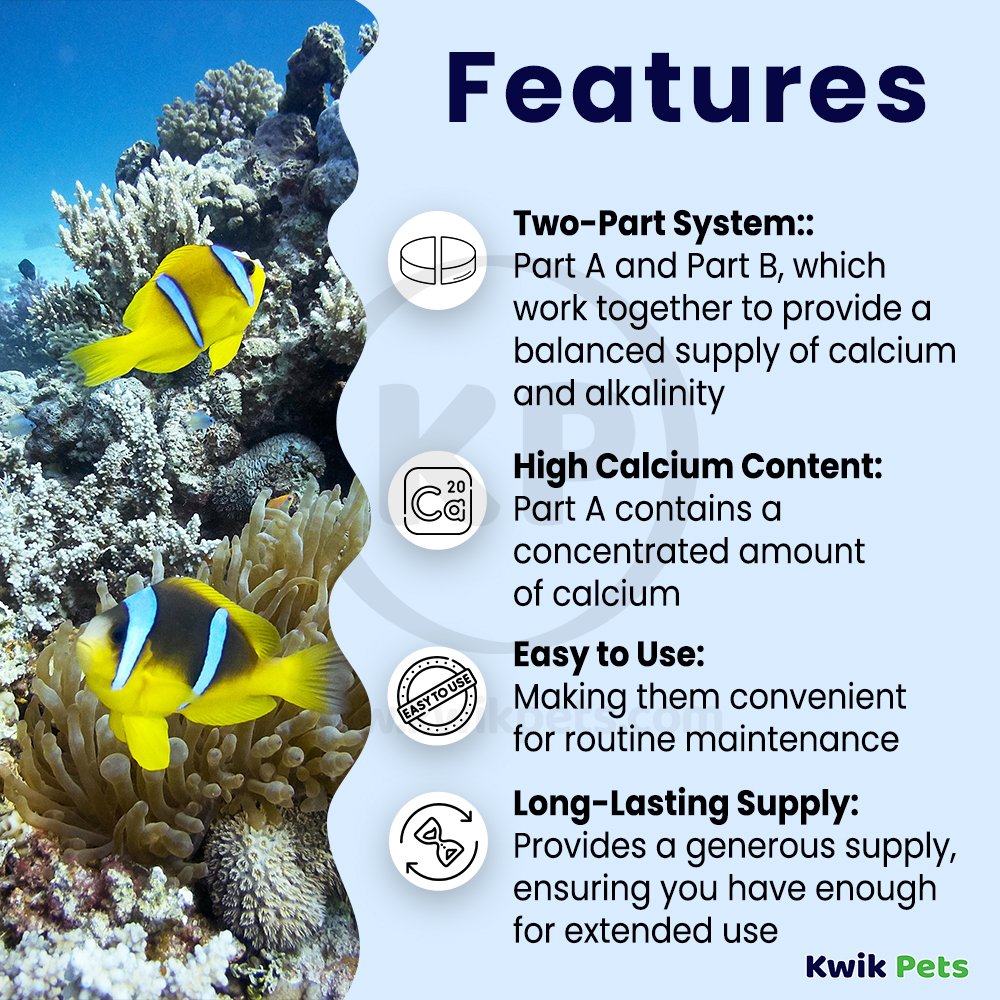 Features of Kent Marine Tech CB Part A Calcium Buffer System for Marine Aquariums 64-oz