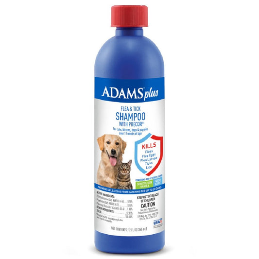 Adams Plus Flea & Tick Shampoo with Precor 12-oz, Adams