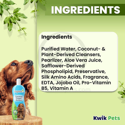 Espree Natural Coconut Cream Dog Shampoo 20-oz, Kwik Pets