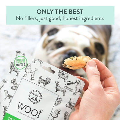 The New Zealand Natural Pet Food Co. Woof Freeze Dried Dog Treat NZ Green Mussels 1.76-oz