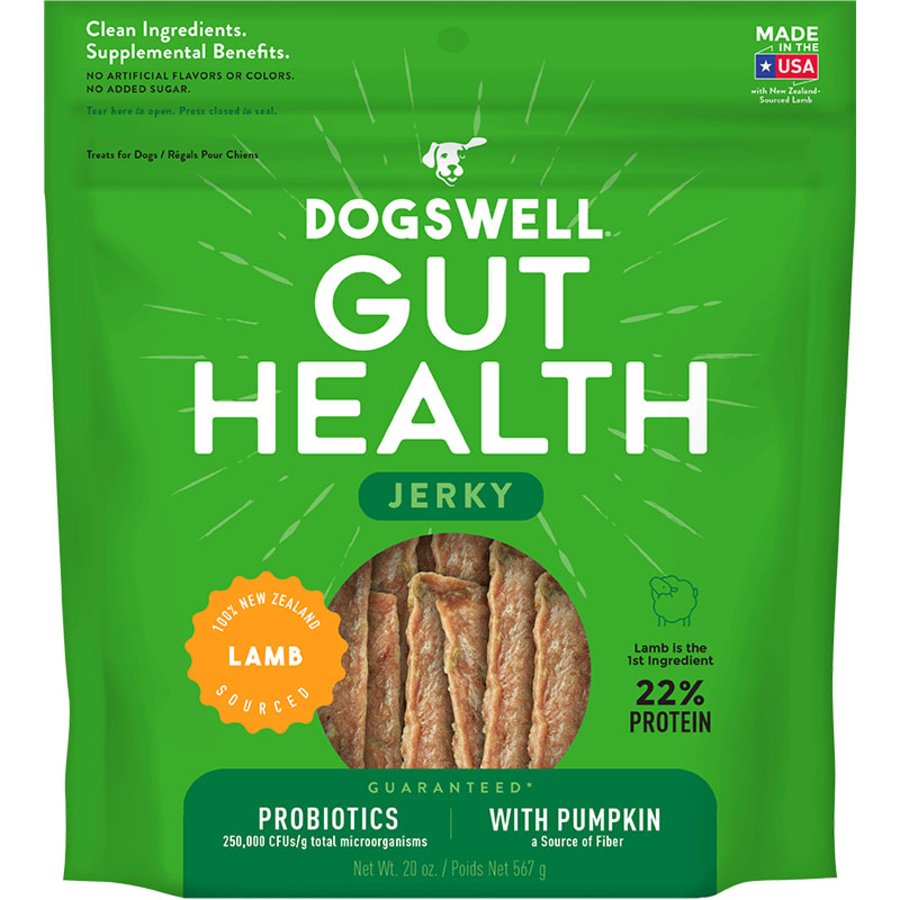 Dogswell Gut Health Meaty Jerky Dog Treats Lamb 20-oz