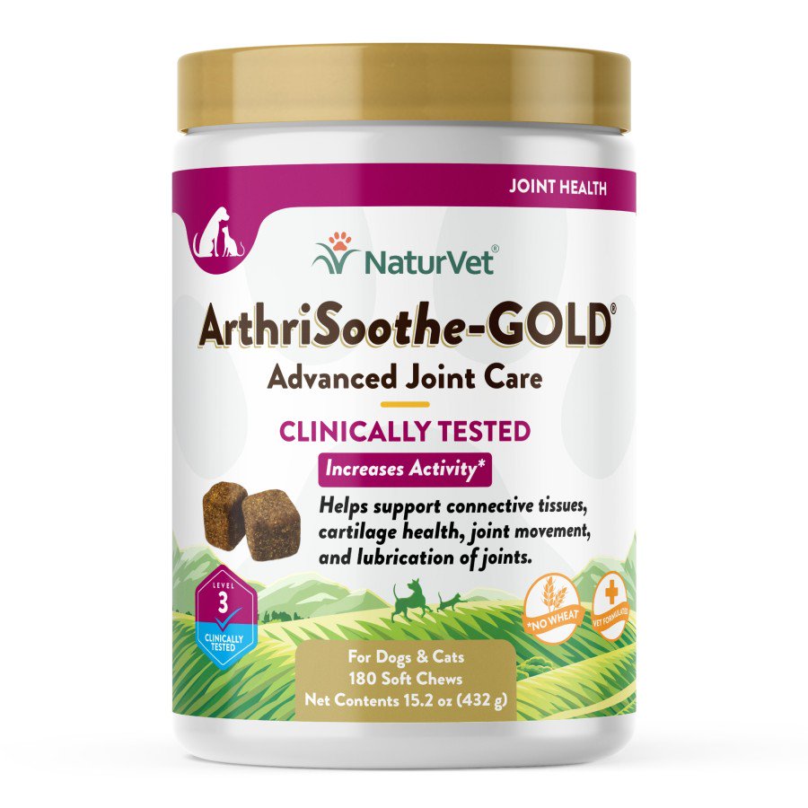 NaturVet ArthriSoothe-GOLD Level 3 Soft Chews for Dogs & Cats 180 Count 15.2-oz
