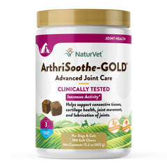 NaturVet ArthriSoothe-GOLD Level 3 Soft Chews for Dogs & Cats 180 Count 15.2-oz