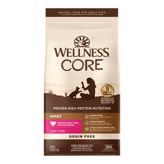 Wellness CORE Grain-Free Adult Dry Cat Food Turkey, Turkey Meal & Duck Recipe 5-lb