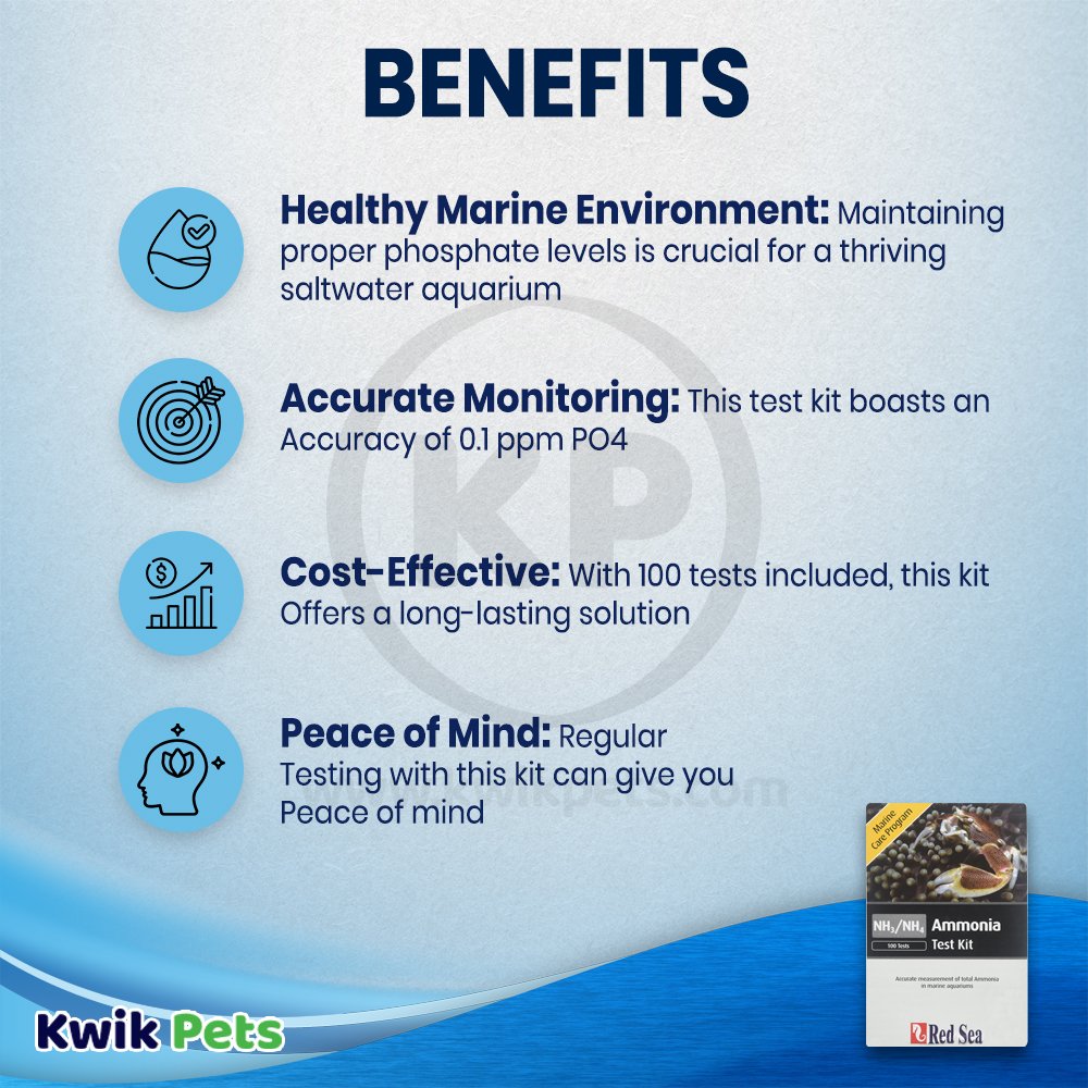Red Sea Marine Care Program Ammonia Test Kit 100ct, Red Sea