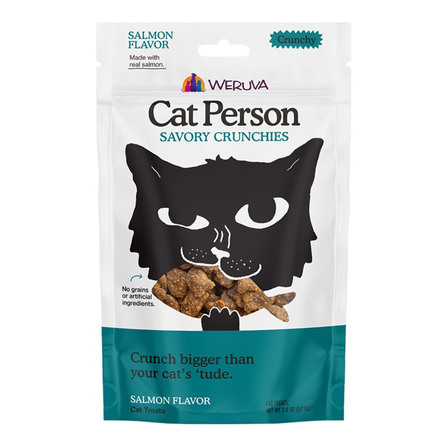 Weruva Cat Person Savory Salmon Grain-Free Crunchy Adult Cat Treats 2-oz, Kwik Pets