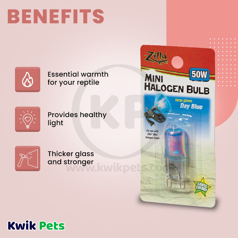Zilla Mini Halogen Bulbs Day Blue 50 W, Zilla