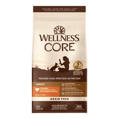 Wellness CORE Grain-Free  Adult Dry Cat Food Original Deboned Turkey, Turkey Meal & Chicken Meal Recipe 5-lb