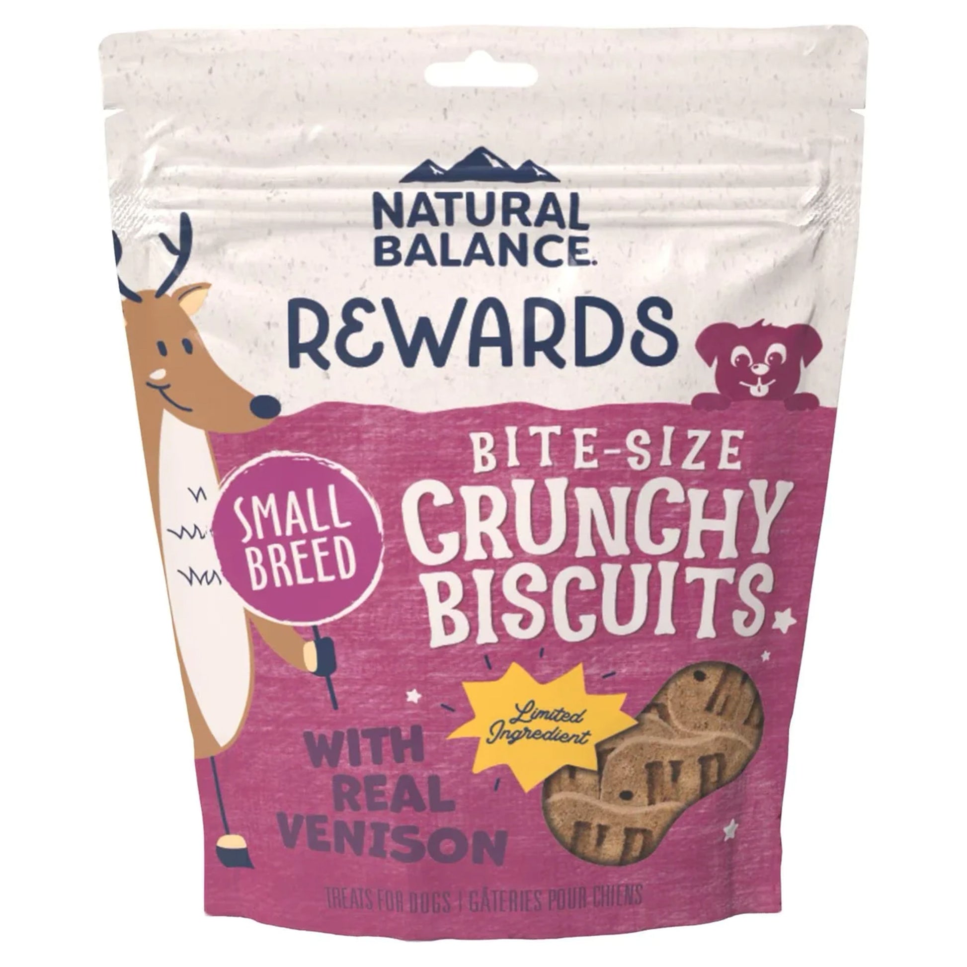 Natural Balance Pet Foods L.I.T. Original Biscuits Small Breed Dog Treats Venison & Sweet Potato, 8 oz, Natural Balance