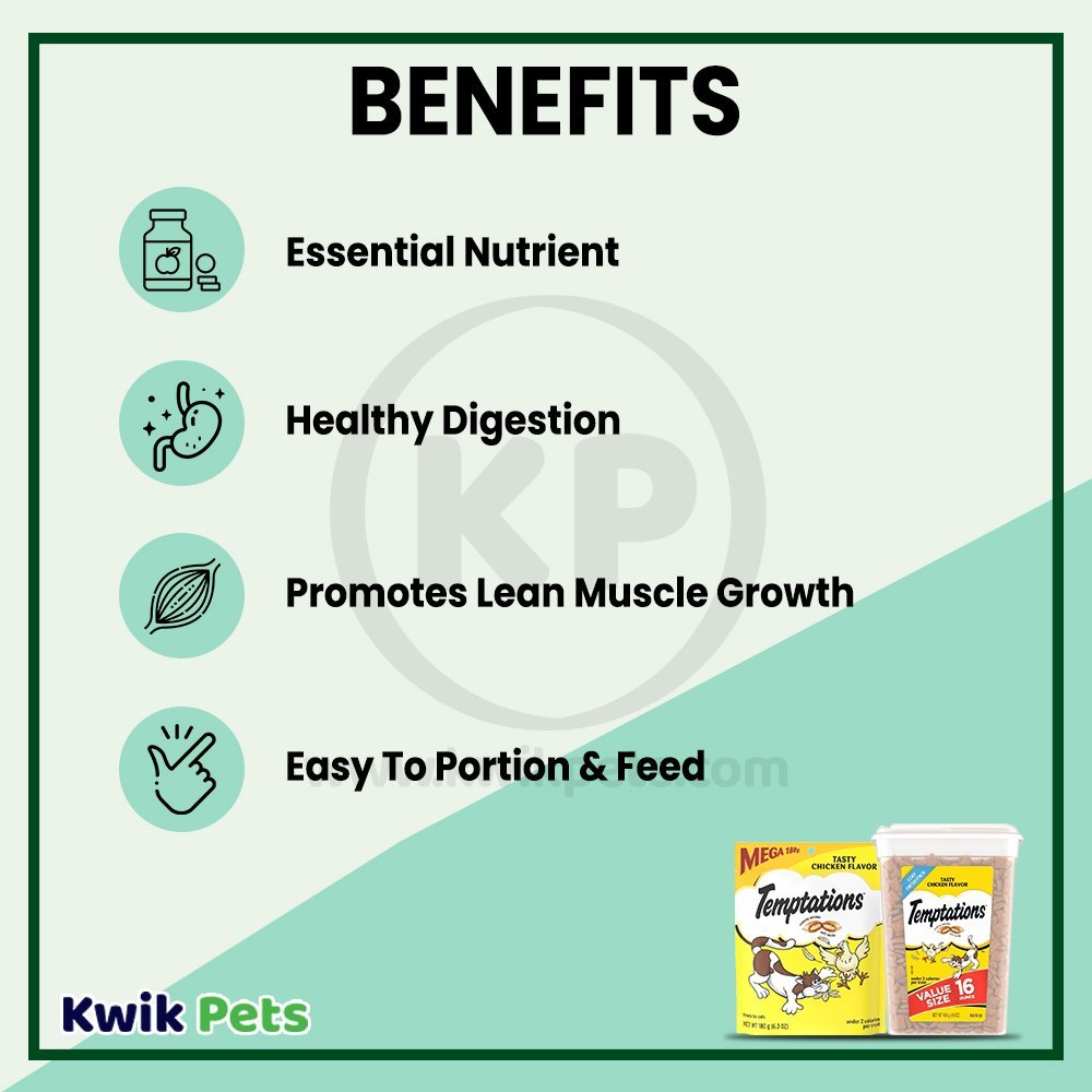 Benefits - Temptations Classics Crunchy & Soft Adult Cat Treats Tasty Chicken 16-oz