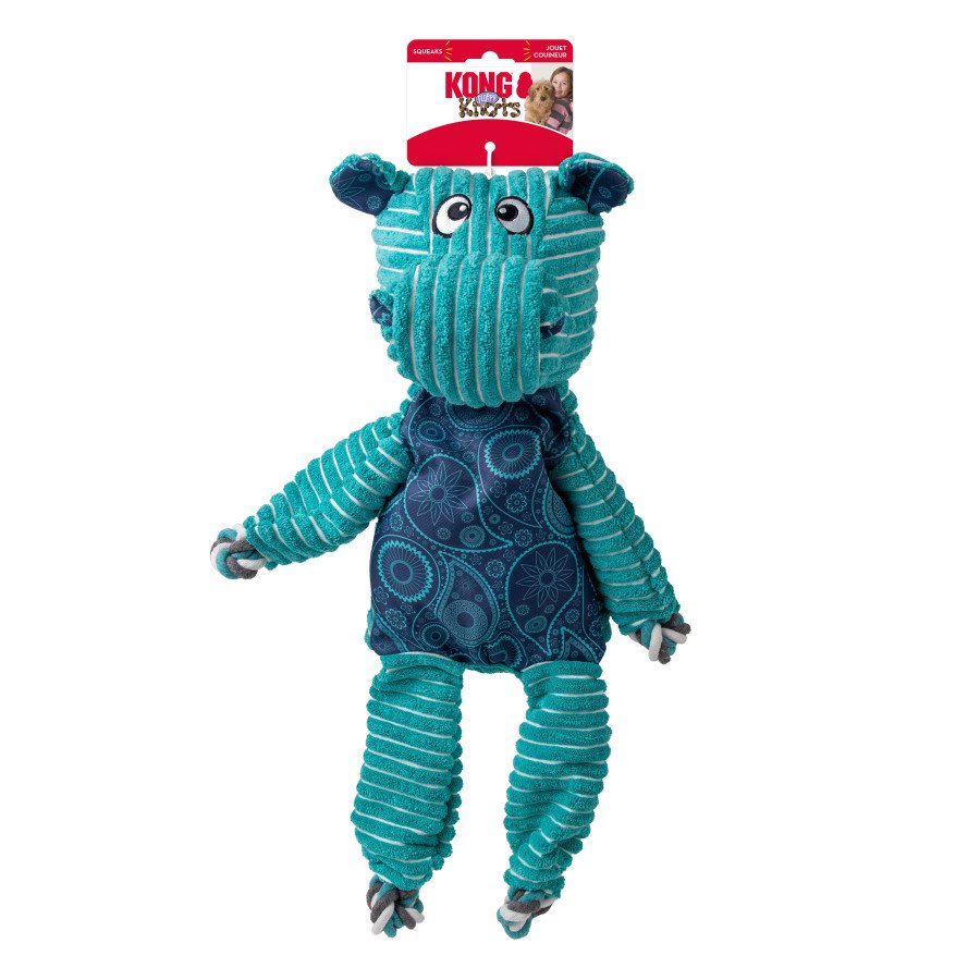 KONG Floppy Knots Hippo Dog Toy Green Extra Large