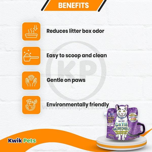 Lucy Pet Products Cats Incredible Clumping Litter Light Lavender Scent 14-lb, Kwik Pets