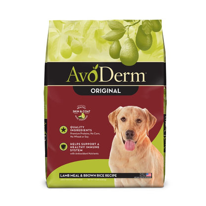 AvoDerm Natural Original Lamb Meal & Brown Rice Recipe Dry Dog Food 15-lb, Kwik Pets