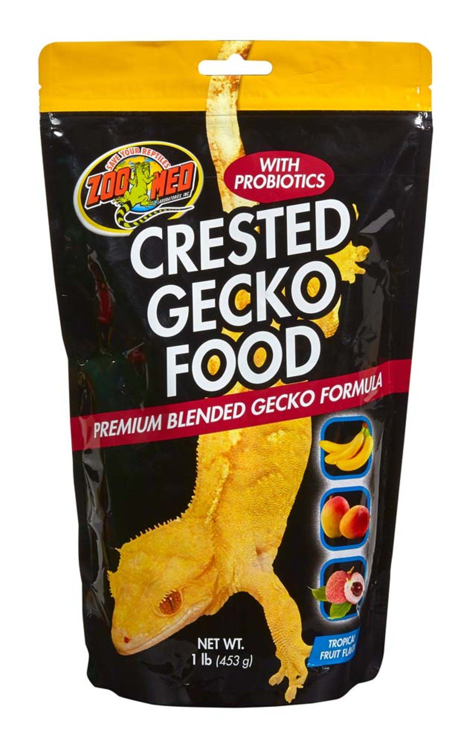 Zoo Med Premium Blended Tropical Fruit Flavor Crested Gecko Dry Food 1-lb