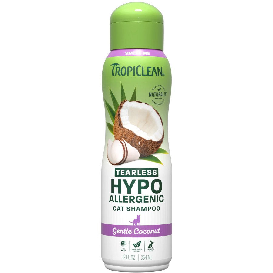 TropiClean Tearless Hypoallergenic Cat Shampoo 12-oz, Kwik Pets