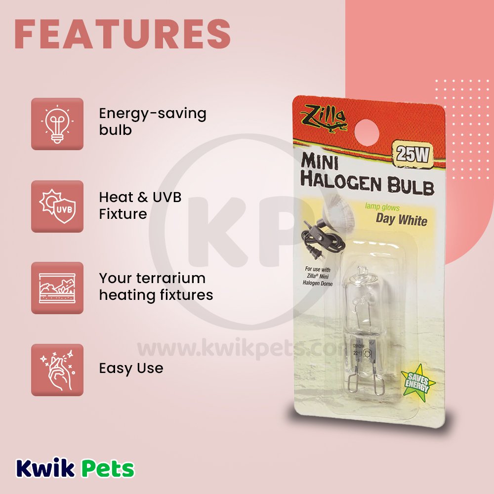 Zilla Mini Halogen Bulbs Day White 25 W, Zilla
