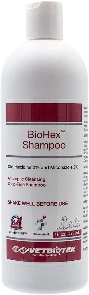 VetBiotek BioHex Antiseptic Cleansing Shampoo for Dogs & Cats 16-oz