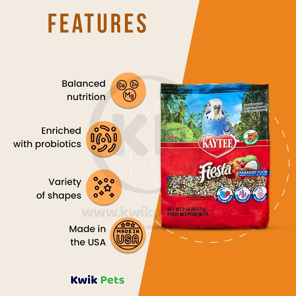 Kaytee Fiesta Parakeet Food 2 lb, Kaytee