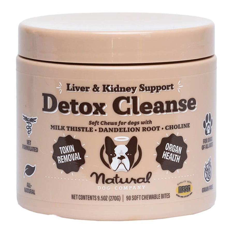 Natural Dog Company Detox Cleanse Liver & Kidney Chews Supplement for Dogs 90 Count