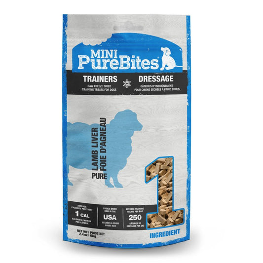 PureBites Mini-Trainers Pure Dog Treats Lamb Liver, 2.4-oz, PureBites