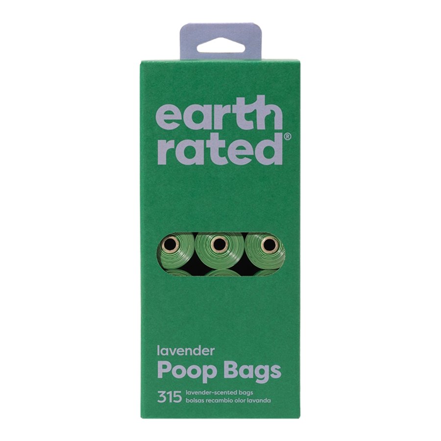 Earth Rated Lavender Scented Dog Poop Bag on Refill Rolls 315 Count, Kwik Pets