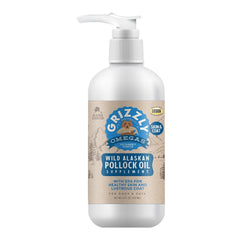 Grizzly Wild Alaskan Pollock Oil Food Supplement for Dogs & Cats 8-oz