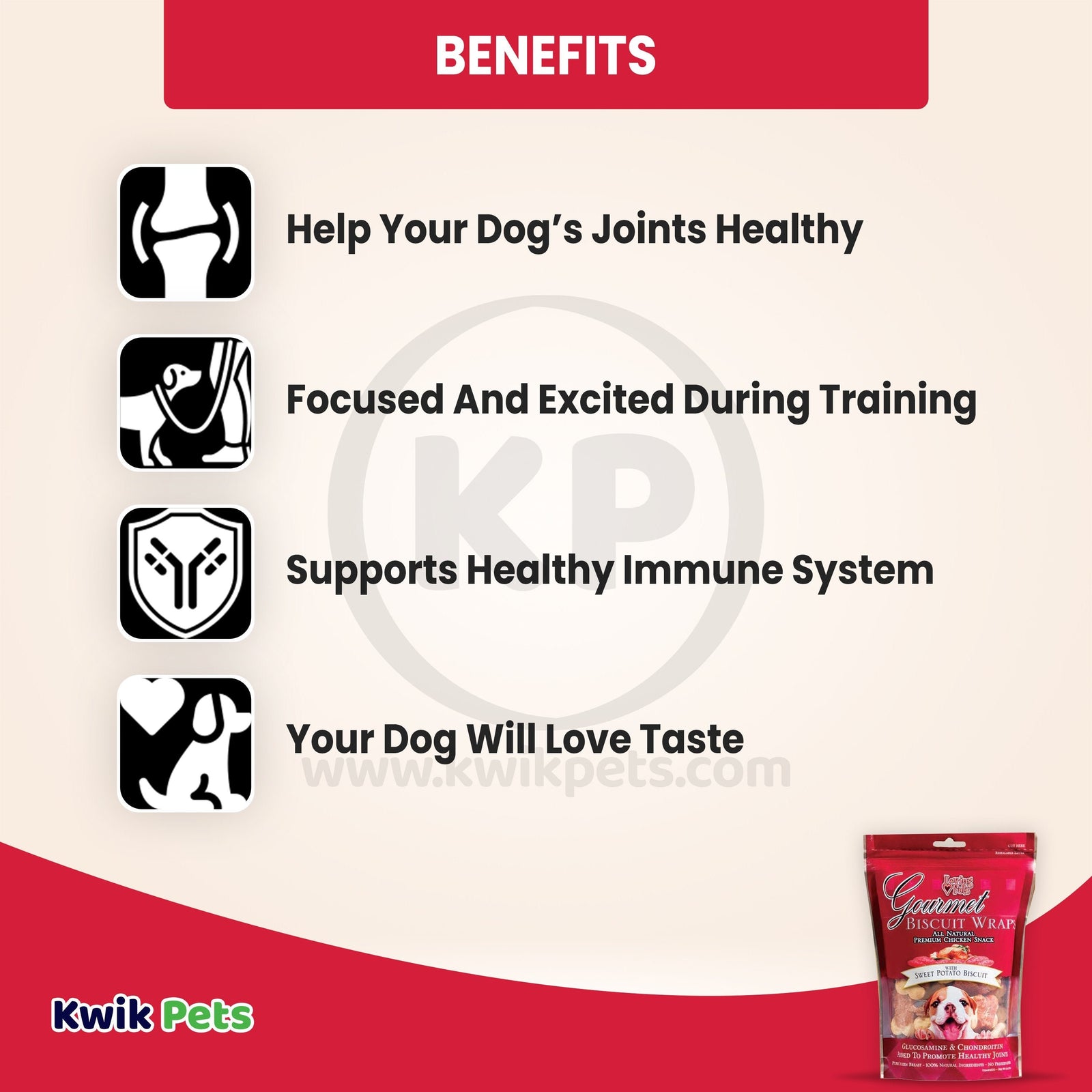 Benefits of Loving Pets Gourmet Wraps Biscuit Dog Treat Sweet Potato 8-oz
