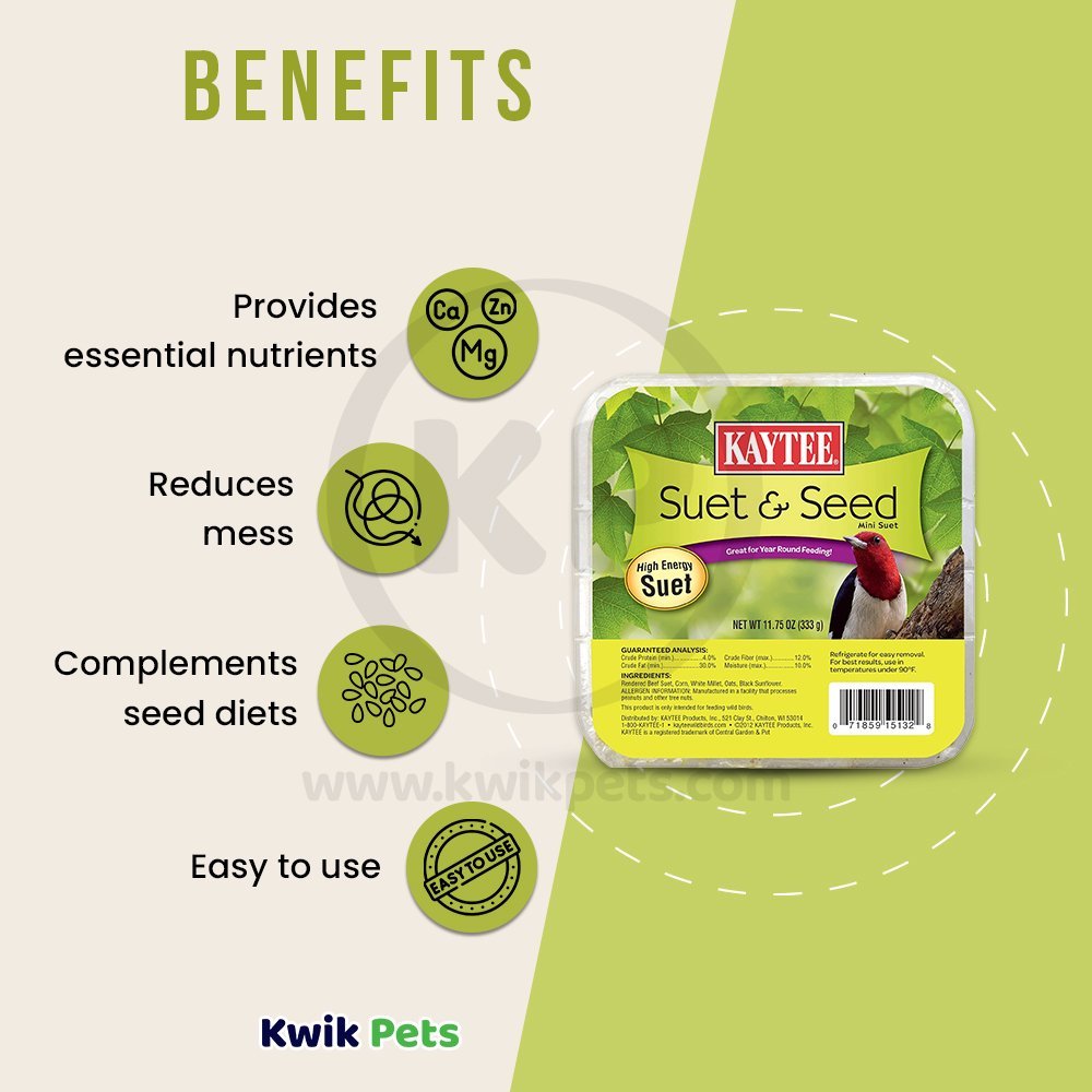 Kaytee Suet & Seed High Energy Mini Suet 11.75-oz, Kaytee