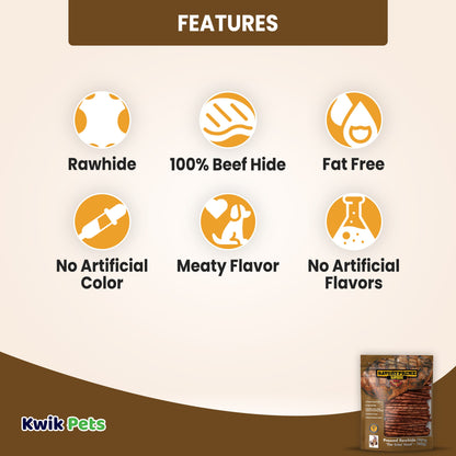 Savory Prime Pressed Rawhide Twist Sticks Beef 5-in 100 Count, Kwik Pets
