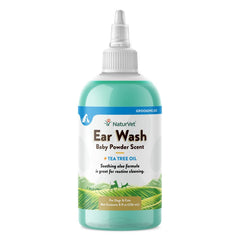 NaturVet Ear Wash with Tea Tree Oil For Dog & Cat 8-oz