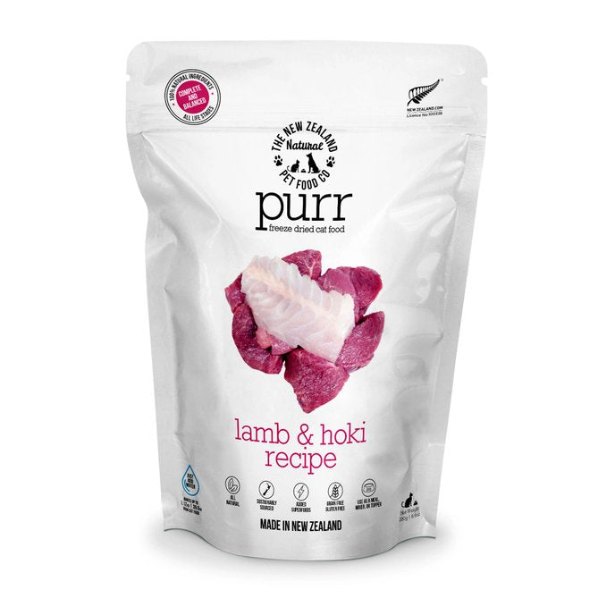 The New Zealand Natural Pet Food Co. Purr Freeze Dried Cat Food Lamb & Hoki 9.9-oz
