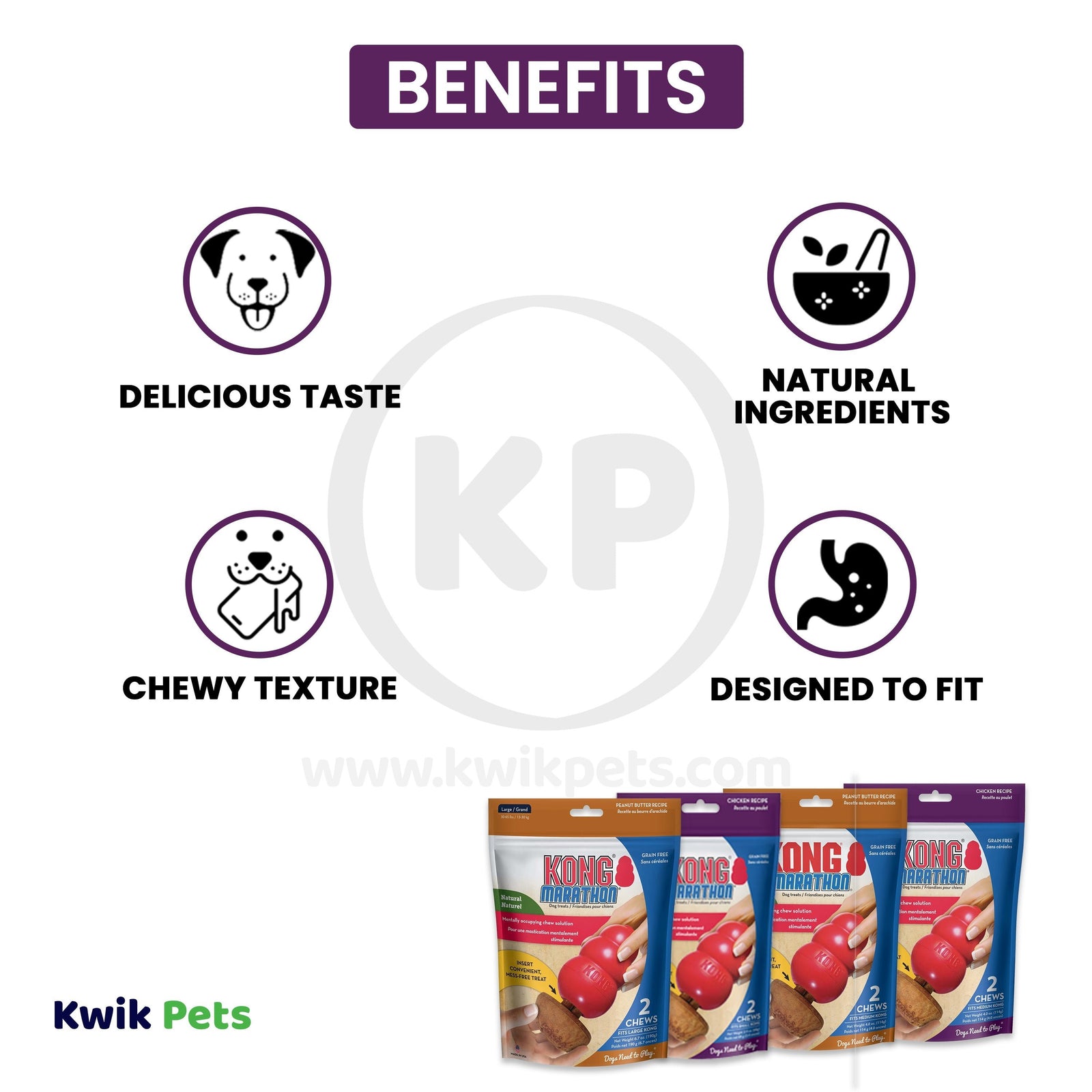 Benefits of KONG Marathon Chicken Dog Treats 2 Count Small