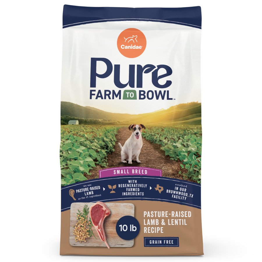 Canidae Pure Farm to Bowl Small Breed Adult Dry Dog Food Pasture-Raised Lamb & Lentil 10-lb