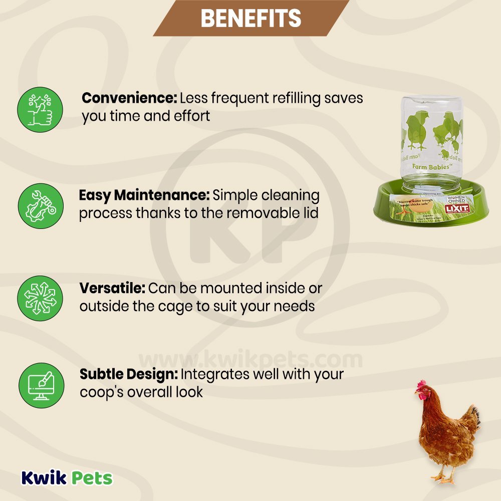 Benefits of Lixit Farm Babies Chick Feeder 32-oz